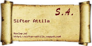 Sifter Attila névjegykártya